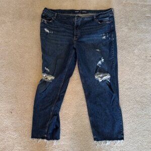 Old Navy High-Rise Slouchy Straight Leg Ripped Jeans - Size: 22